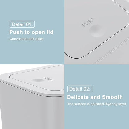 3 Pack 10 Liter / 2.6 Gallon Bathroom Trash Can, Small Trash Can