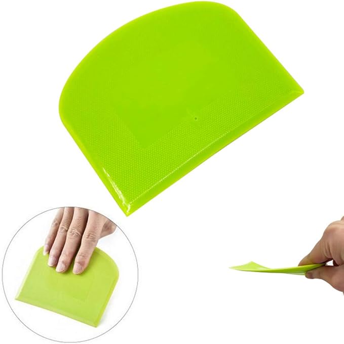 2 Pieces Dough Scraper Bowl Scraper Food-safe Plastic Dough Cutter Flexible