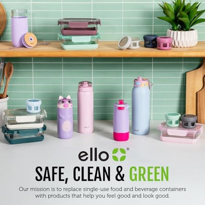 Ello 3.7 Cup Plastic Meal Prep Containers, 10 Pc, 5 Pack, Melon