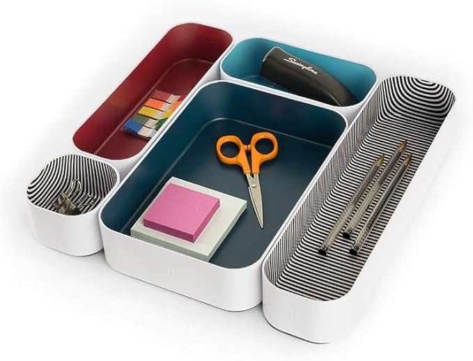 Three by Three Seattle 5 Piece Metal Organizer Tray Set