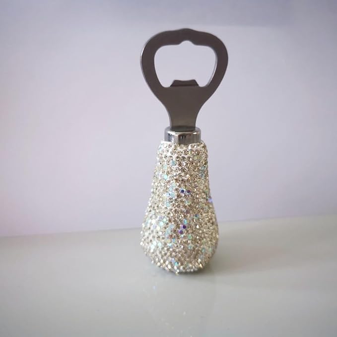 Handcrafted Silver Crystal Bling Beer Opener – Sparkle Diamond Bottle Openers