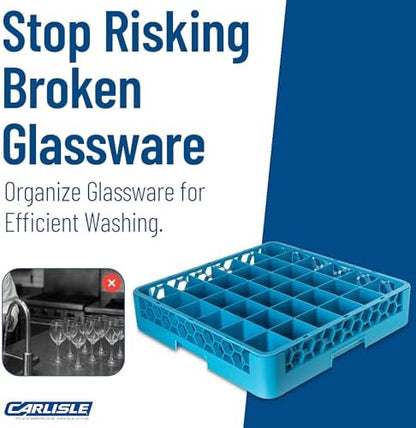 Carlisle FoodService Products RG3614 OptiClean 36 Compartment Glass Rack, 2.94" Compartments, Blue (Pack of 6)