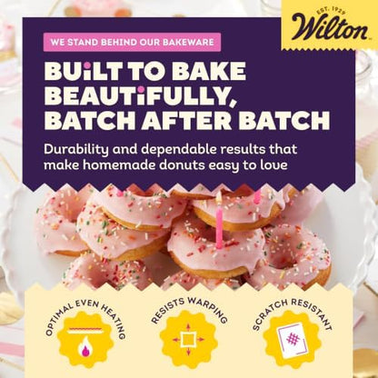 Wilton Gold Non-Stick Donut Pan Set, Made Without PFAS, 2-Piece