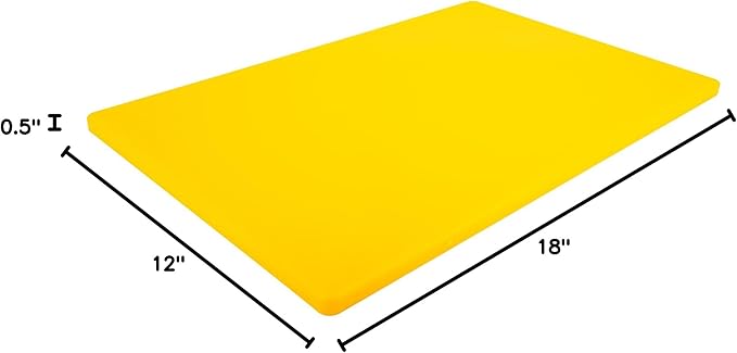 Thirteen Chefs Large 18 x 12 Yellow Cutting Board