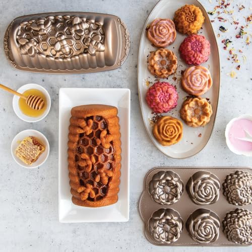 Nordic Ware Floral Cakelet, 3 Cups, Toffee