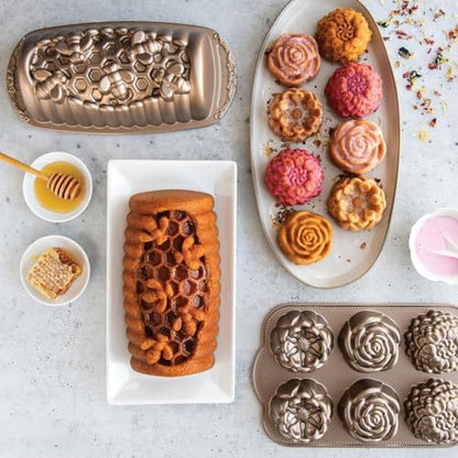 Nordic Ware Floral Cakelet, 3 Cups, Toffee