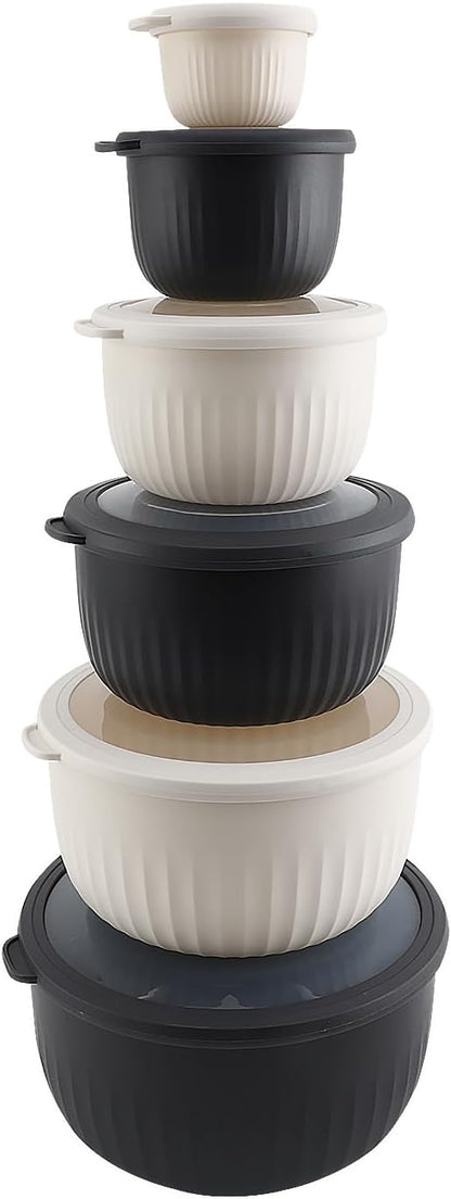 COOK WITH COLOR Prep Bowls with Lids- Wide and Deep Nesting Plastic Small