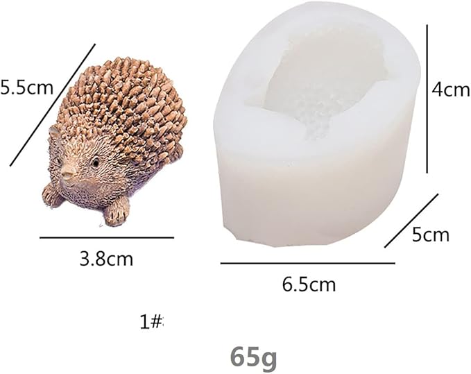 Cute 3D Hedgehog Scented Candle Mold 2 Pack Hedgehog Mold Silicone Mold for Candles Home Decoration Silicone Mold for Resin Hedgehog Resin Mold Cartoon Mold Animal Resin Mold
