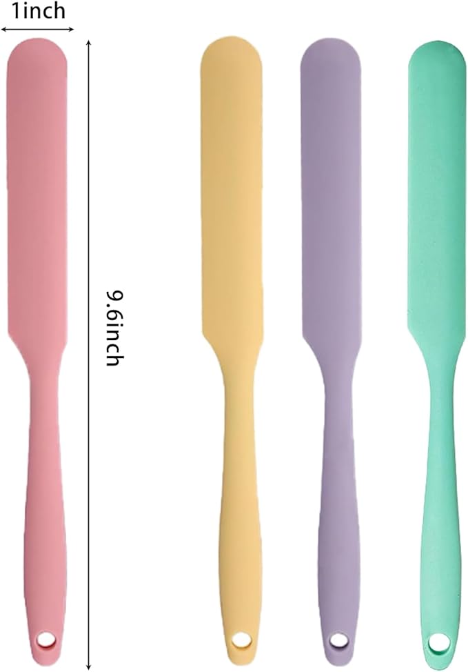 4 Pcs Silicone Jar Spatula Long Handle Kitchen Spatulas