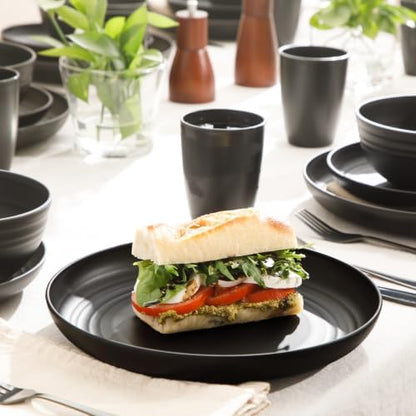 Gibson Home Plates and Bowls Set, 32 Piece Wheat Straw Dinnerware for 8
