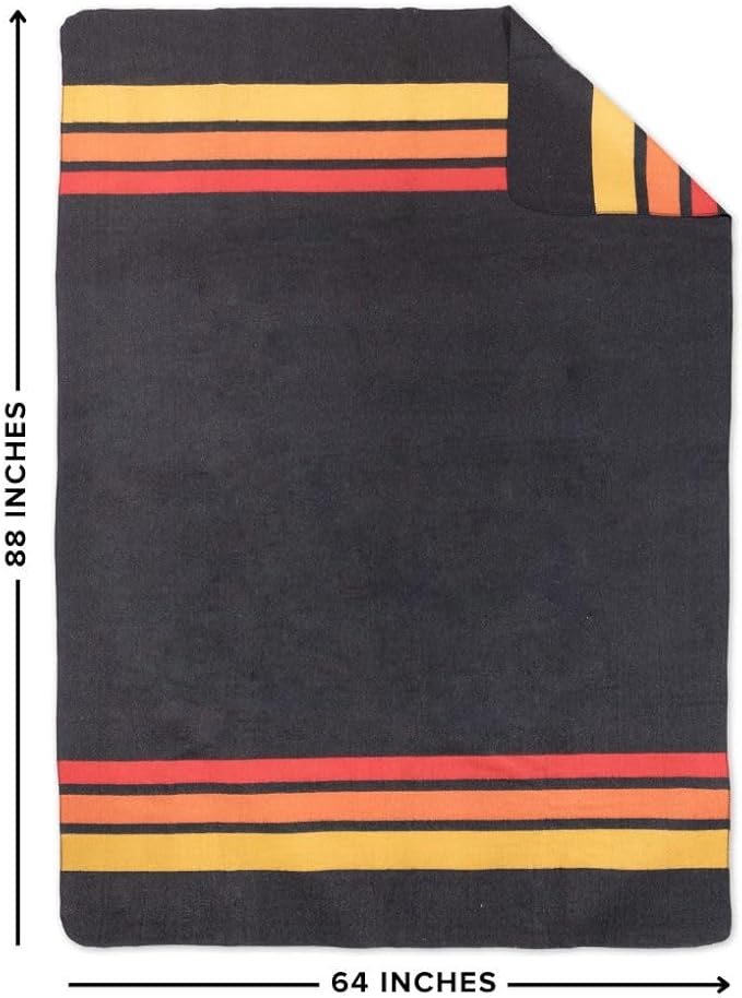 Arcturus Rainier Wool Blanket - 4.5lbs Warm, Heavy, Washable, Large | Great for Camping, Outdoors, Survival & Emergency Kits (Sunset Peak)