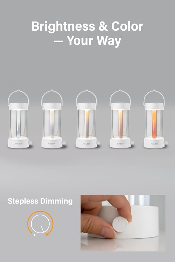 Lantern - Rechargeable LED Camping Lantern, Vintage 360° Dimmable Light , 4000mAh Power Bank, High CRI 95, IPX4 Water-Resistant, Portable for Home, Emergency, Outdoor, White