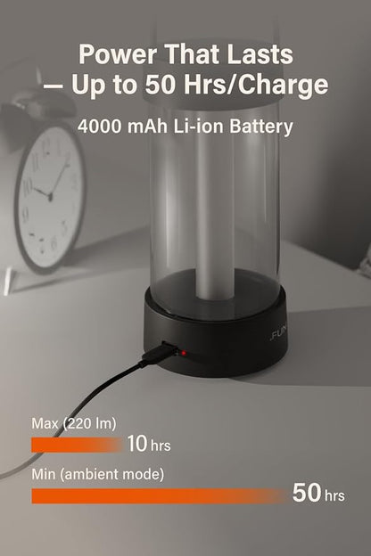 Lantern - Rechargeable LED Camping Lantern, Vintage 360° Dimmable Light , 4000mAh Power Bank, High CRI 95, IPX4 Water-Resistant, Portable for Home, Emergency, Outdoor, Black