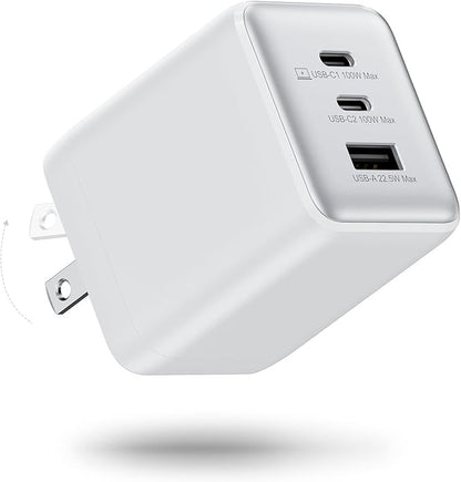 Wegear 100W USB C Charger Block, 3-Port Compact Foldable Power Adapter USB Wall
