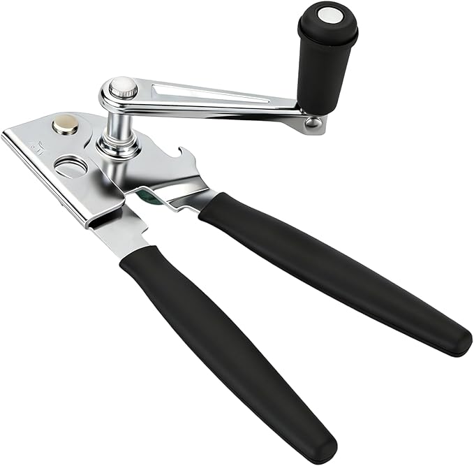 Manual Can Opener, Easy-Grip Hand Crank Can Opener