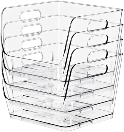 Sorbus Clear Pantry Organizer with Stackable Storage Bins, Open Front