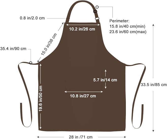 Jubatus 2 Pack Bib Aprons with 2 Pockets Cooking Chef Kitchen Apron