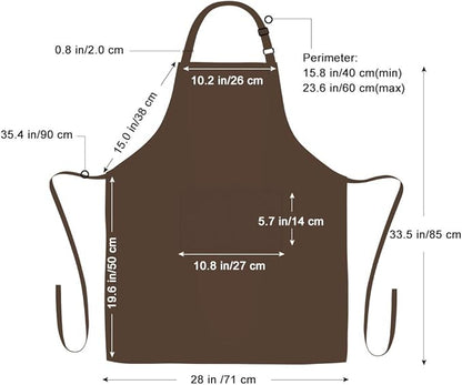 Jubatus 2 Pack Bib Aprons with 2 Pockets Cooking Chef Kitchen Apron