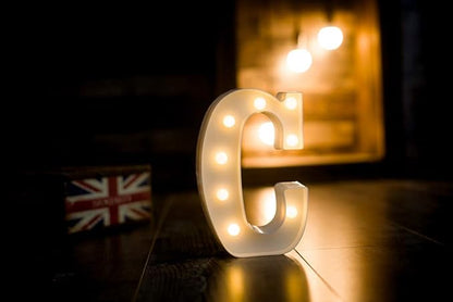 Foaky LED Letter Lights Sign Marquee Light Up Letters Sign for Night Light Wedding/Birthday Party Battery Powered Christmas Lamp Home Bar Decoration(C)