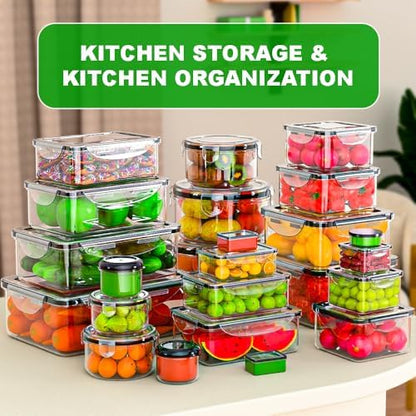 62 Pcs Large Food Storage Containers with Lids Airtight,Total 656OZ(31 Containers &31 Lids), Reusable BPA-Free Plastic Food Container for Kitchen Organization, Leakproof Meal-Prep Containers for Lunch