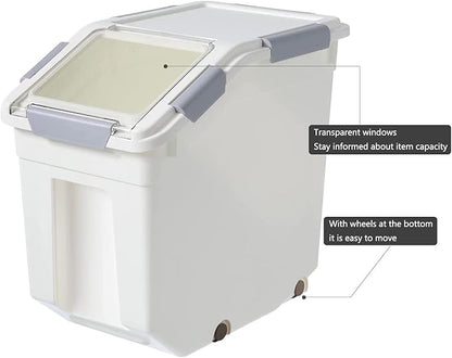 CITY BABY 2 Pack Airtight Flour Storage Container With Scoop,Dry Food, Sugar, Baking Supplies,Rice Container Set -BPA Free- Pet Food Storage Container,Dog Cat Birds Food Bin(50LB)