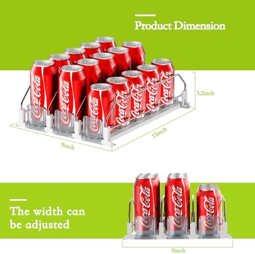 IBORING Drink Organizer for Fridge,Holds up to 15 Cans