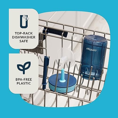 Contigo Kids’ Leighton Straw Tumbler with Spill-Proof Leak-Proof Lid 14oz Blueberry/Blue Raspberry (Pack of 4)