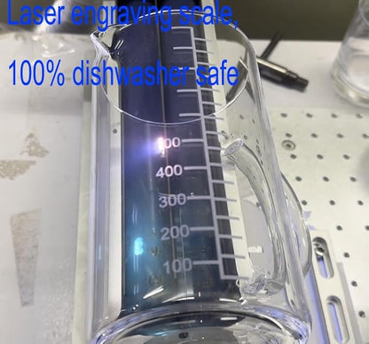 Ackers Mirror Etching Scale Glass Measuring Cup--Made of High Borosilicate