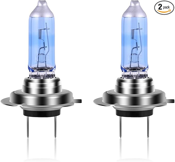 NEWBROWN H7 Headlight Bulb H7 Halogen Headlight Bulb 5000K Super White Light Long Life Replacement PX26D 12V/55W (H7, 2 Pack)