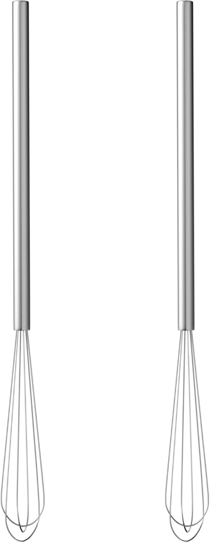 2 Pcs Mini Whisk, Stainless Steel Skinny Egg Beater Whisk