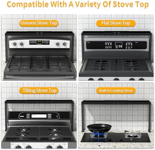 Over the Stove Shelf, Expand 27 to 33 Inch for Curved Stove,Black