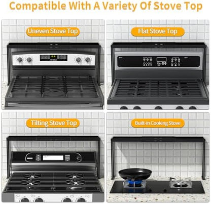 Over the Stove Shelf, Expand 27 to 33 Inch for Curved Stove,Black