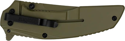 Kershaw Olive Outright Folding Pocket Knife, 3 inch 8Cr13MoV Stainless Steel Blade, Pocketclip