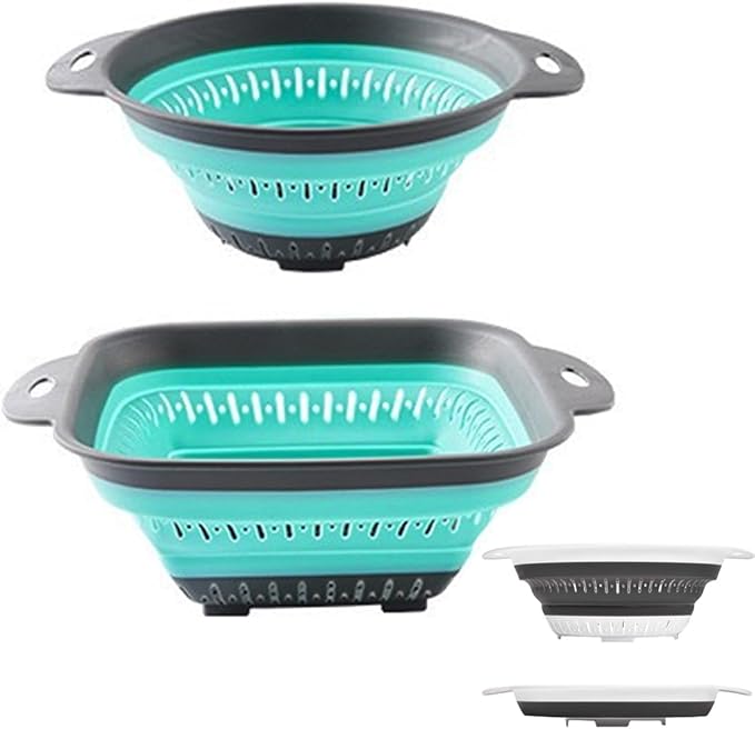 Collapsible Colander and Strainer, Silicone Strainer Colanders & Food Strainers