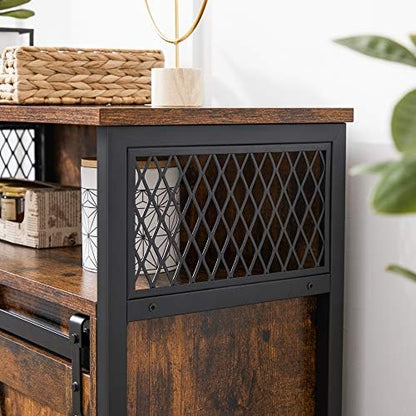 VASAGLE Buffet Cabinet, Coffee Bar with 1 Sliding Barn Door