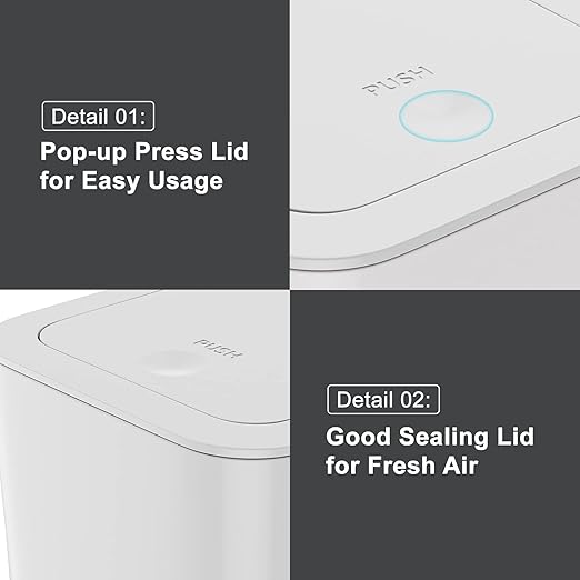 N. NETDOT 3 Pack 2.6 Gallon / 10L Bathroom Trash Can