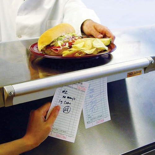San Jamar Order Ticket Holder for Restaurant – 30" Anodized Aluminum Metal Receipt Holder with Grip Track – Durable Wall Mount Check Rack for Kitchen, Restaurant and Service Counters
