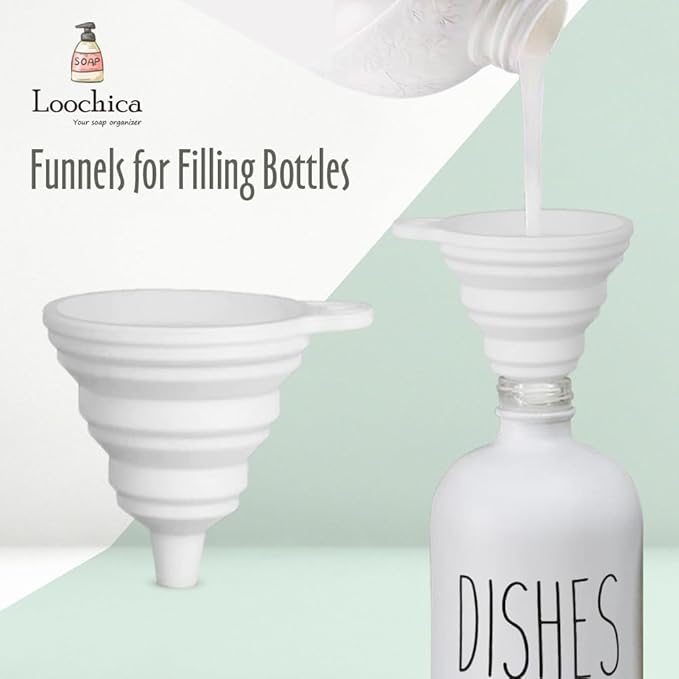 LOOCHICA Dish White Glass Soap Dispenser