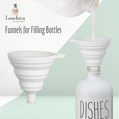 LOOCHICA Dish White Glass Soap Dispenser