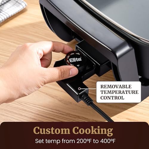 Elite Gourmet 12.5Qt Ceralast™ PFAS-Free Ceramic Electric Skillet, 1500W