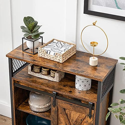 VASAGLE Buffet Cabinet, Coffee Bar with 1 Sliding Barn Door
