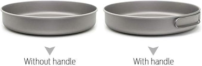 Lixada Ultralight Titanium Frypan Outdoor Camping Hiking Picnic Cooking Frying Pan 750/1000ML with/Without Handle