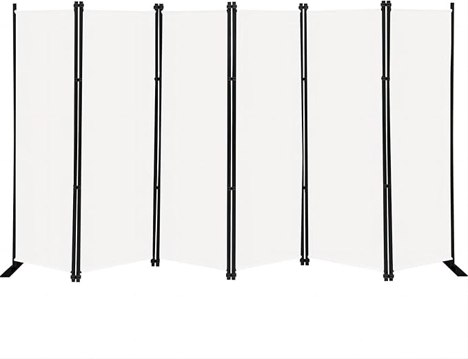 MAYOLIAH 6 Panel Folding Privacy Screen 9ft Wide, 6ft Tall Partition Room