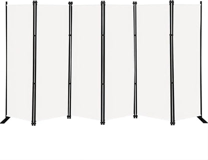 MAYOLIAH 6 Panel Folding Privacy Screen 9ft Wide, 6ft Tall Partition Room