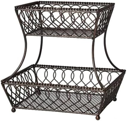 Gourmet Basics by Mikasa Tulsa Fruit Metal Storage Basket, 2-Tier