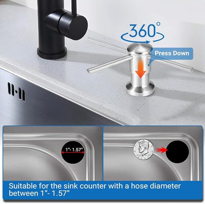 Yofidra Soap Dispenser for Kitchen Sink: Built in Sink Soap Dispenser Pump