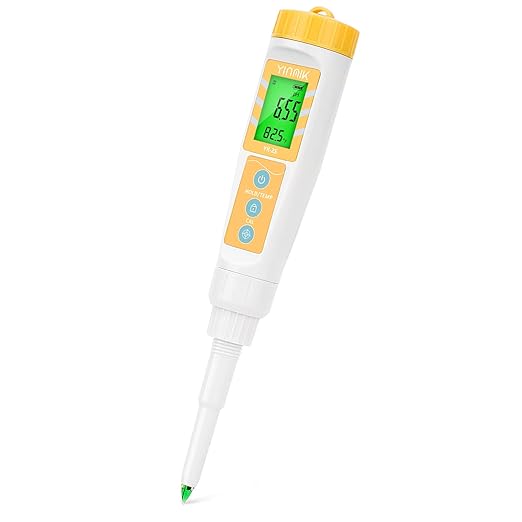 YINMIK Digital pH Meter for Food, pH Probe for Sourdough and Bread Dough, Checking The pH of Fermenting Sausages and Salami, Waterproof pH Tester for Solid and Liquid Soft Soil Sample…