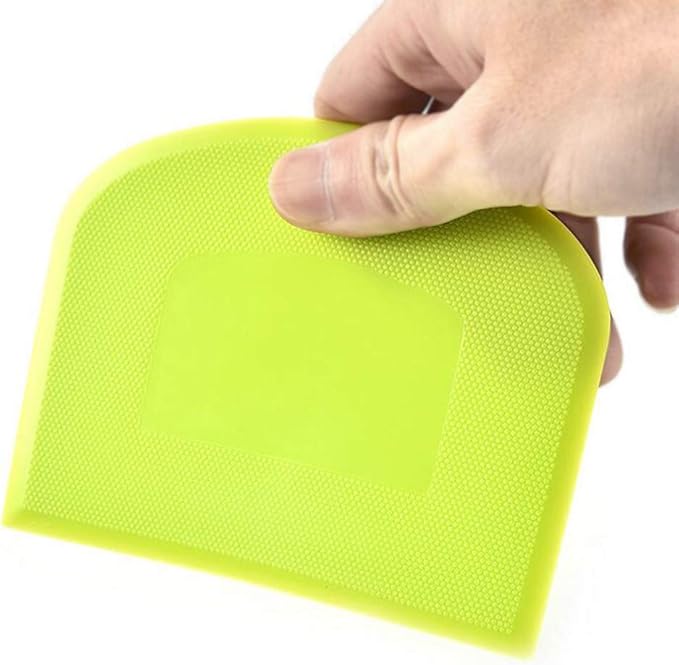 2 Pieces Dough Scraper Bowl Scraper Food-safe Plastic Dough Cutter Flexible