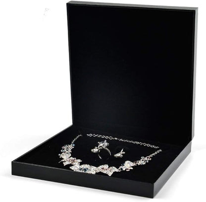 Oirlv Black Jewelry Set Box,Ring/Earrings/Big necklace Gift Case