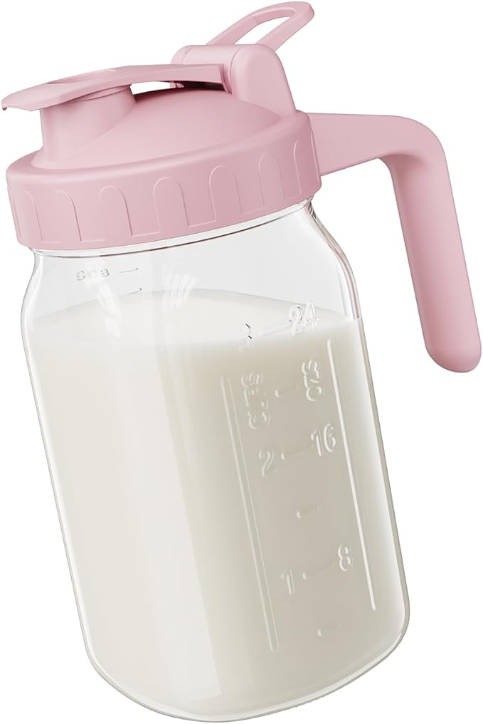 Breast Milk Pitcher - 32 oz Glass Mason Jar
